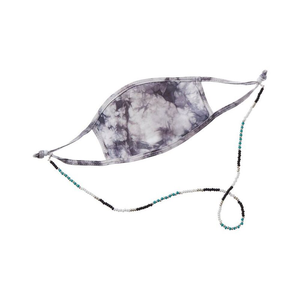Fallon & Royce Cloth Face Mask & Beaded Chain, Blue